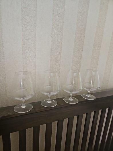 set of 4 brandy glasses ...made by Waterford crystal for Patrick  Guilbaud    all stamped on base
