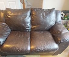 2 seater brown leather sofa