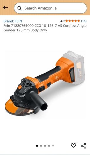 Fein 71220761000 CCG 18-125-7 AS 18V Brushless 125mm Angle Grinder Body Only