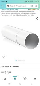FANTRONIX 100mm Round Telescopic Wall Extension Sleeve Nested Pipes Exhaust & Supply Air Extractor Fan Ventilation 4 inch Round Duct Extendable Vent Tube