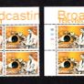 2001 Ireland Broadcasting in Ireland Commemorative Stamps Plate Blocks 1A1A1A1A & 1B1B1B1B Mint Never Hinged (MNH) Image 2