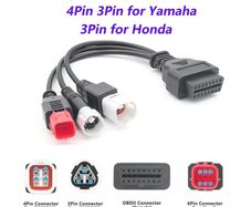 Motorcycle Diagnostic Cable for Yamaha 3Pin 4Pin for Honda 6PIN 3IN1 3 IN 1 Motor OBD 2 Extension Cable OBD2 Connector