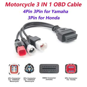 Motorcycle Diagnostic Cable for Yamaha 3Pin 4Pin for Honda 6PIN 3IN1 3 IN 1 Motor OBD 2 Extension Cable OBD2 Connector