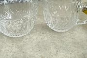 Reims France Milk Jug and Open Sugar Bowl Cut Glass Mid Century Hobnail and Oval Cut