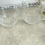 Reims France Milk Jug and Open Sugar Bowl Cut Glass Mid Century Hobnail and Oval Cut Image 8
