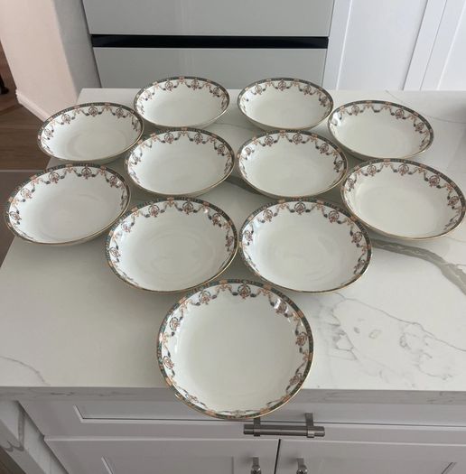 Set of 11 Limoges porcelain soup bowls