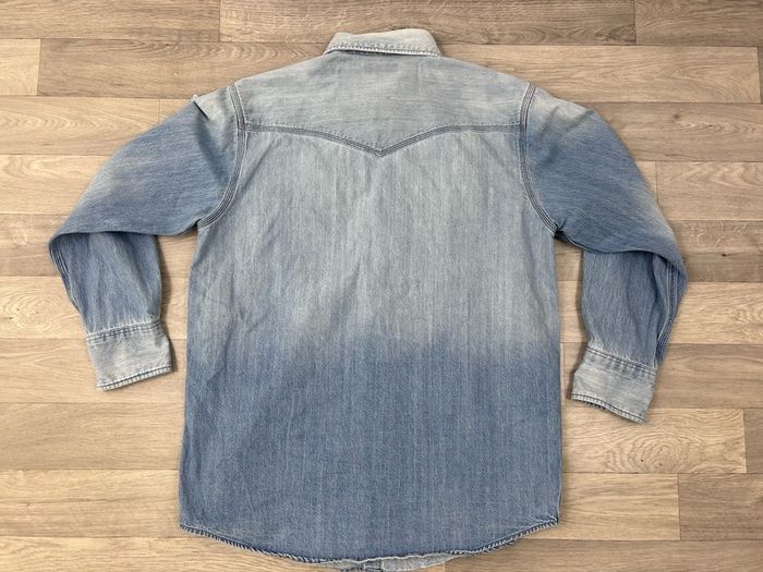 Vintage Carhartt Pearl Snap Button Heavyweight Denim Shirt Mens Large