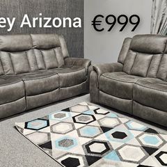 Arizona Grey soft leather sofas