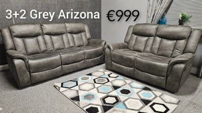 Arizona Grey soft leather sofas