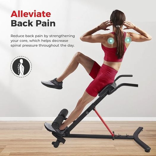 Foldable Hyperextension Roman Chair w/Back Extension, Home Gym Sit Up Bench for Glute & Ab Workouts, Optional Adjustment Incline & Multi-Function Heavy-Duty Exercise Equipment