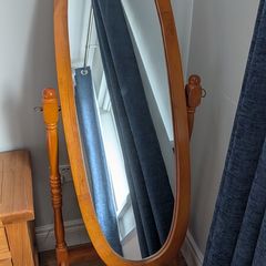 Oval Mirror - Free Standing Pine