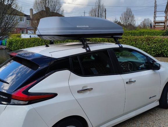 470L Halfords Exodus Roof Box (without bars) for hire.