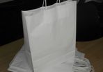 Lot of 10 White eco-friendly craft paper bags with twisted handle top quality size A3 32 x 12 x 41 cm