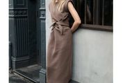 Quilted sleeveless dress with pockets