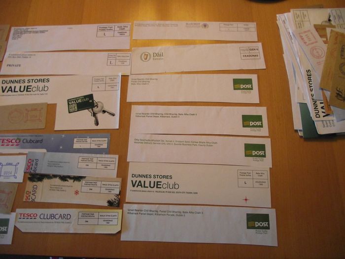 Big lot of cut pieces with Irish postmarks