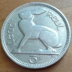 Pre decimal Irish Threepence Coin