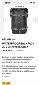 Waterproof backpack 20l