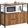 Sideboard Vintage style cabinet  with 3 Doors and 1 Open Shelf Microwave Cabinet Image 3