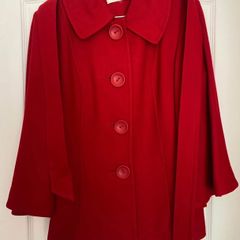 red coat with belt