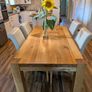 Solid oak dining table and 6 dining chairs Image 2