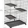 Basics 3-Tier Large Cat Playpen, Durable and Pliable cat Cage Box Crate Kennel, Black, 91 cm L x 56 cm W x 130 cm H Image 4