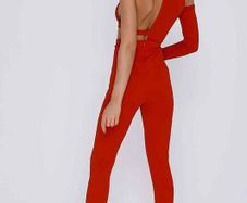 Tall Red Asymmetric High Neck Jumpsuits nw with tags size s