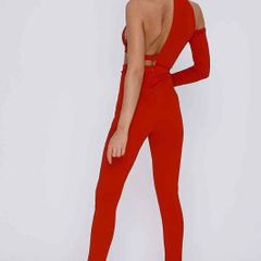 Tall Red Asymmetric High Neck Jumpsuits nw with tags size s