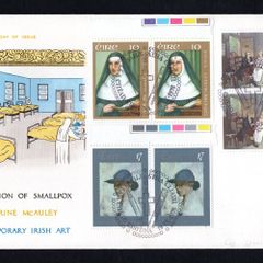 1978 Ireland Anniversaries/Events: Birth of Sister Catherine McAuley; The Eradication of Smallpox; Birth of Sir William Orpen & Contemporary Irish Art Commemorative Stamp pairs Illustrated Hibernian First Day Cover (FDC)