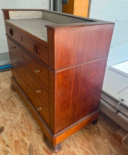 Chest of Drawers, Mahogany, marble top