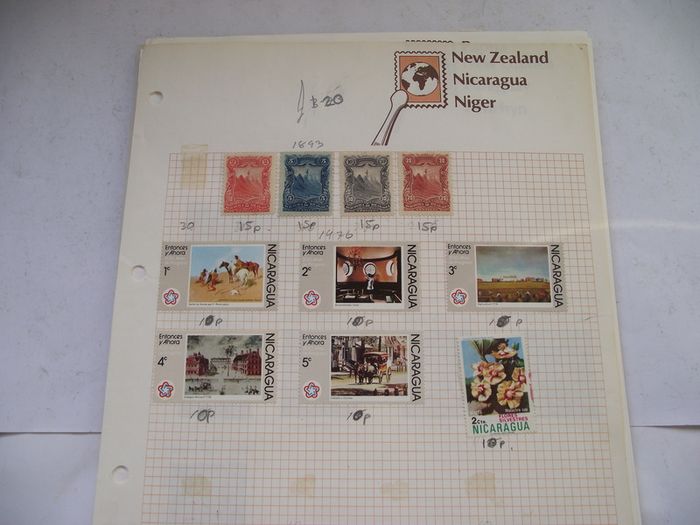 A Collection of Stamps from Central and South Americas on Loose Pages