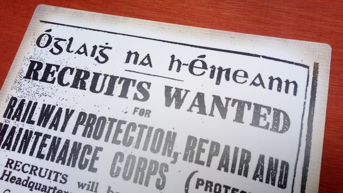 Irish Army 1923 Recruitment Notice ( Rpr&mc ) Poster Ireland