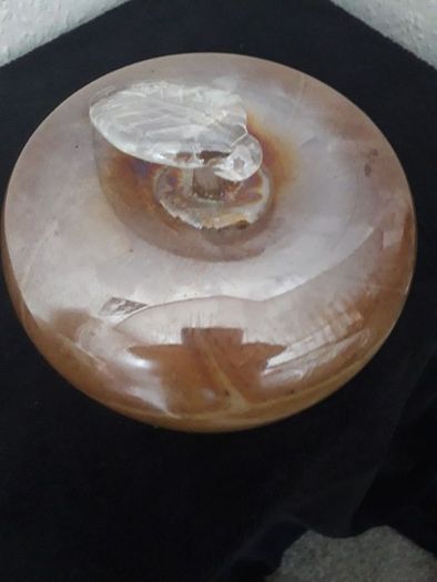 Paper Weight/Amber Glass .. Nice Gift ..  Price Drop