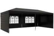 6 x 3 m Gazebo Marquee Party Ten with Side Panels Black