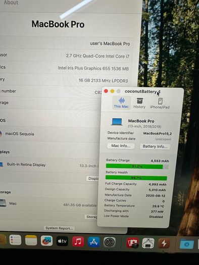 2019 MacBook Pro 13" I7 16/512gb