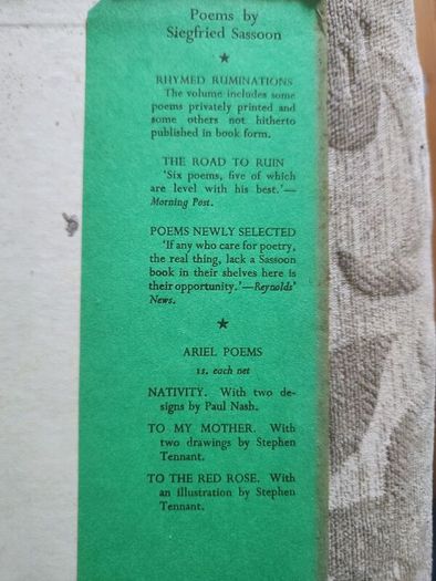 Sherston's Progress. By Siegfried Sassoon. Hardback With Dustjacket In Fair Condition