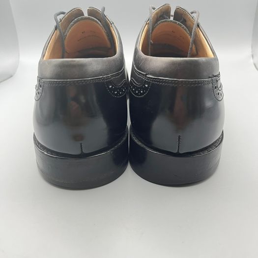 Loake Black Leather Woodstock Brogue Mens Shoes Size UK 7.5 G - Wide Fit