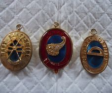 3 X Oval Gilt & Enamel Masonic Lodge Pendants