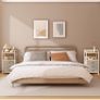 Bedside Table with 3 Fabric Drawers and Open Shelf, Nightstand for Bedroom Image 3