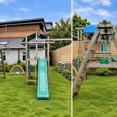 climbing frame with slide and swing