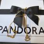 Pandora Disney Sparkling Mickey Gold P necklace Pendant New Image 2