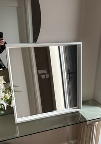 White framed mirror