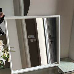 White framed mirror
