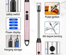 USB-Powered Electronic Ignition Lighter with Fast-Charging Lithium Battery free viewing