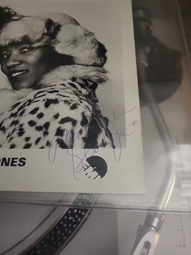 Marc Boland and Gloria Jones signed picture