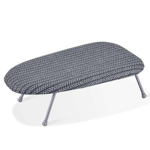 Tabletop Ironing Board 23.4 x 14.4, Small Iron Board with Heat Resistant Cover and 100% Cotton Cover, Mini Ironing Board with 7mm Thickened Needle Cotton Layer for Small Spaces, Travel Use
