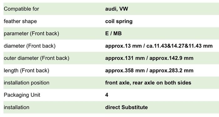 VW/Audi/Skoda 4 Shocks & Springs. Need gone ASAP