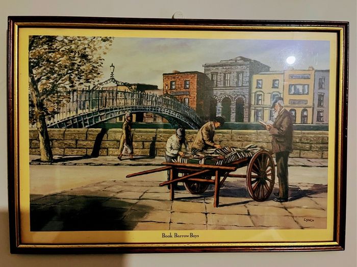 Vintage Print Book Barrow Boys Dublin   Hapenny Bridge  by Lynch