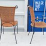 Two vintage wicker and wrought iron chairs Image 2