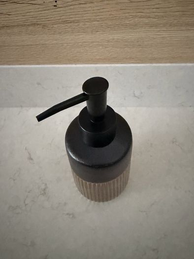 Black & gold soap dispenser
