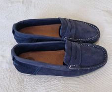 Zara boy's Navy suede shoes size UK1 (Eur 33)